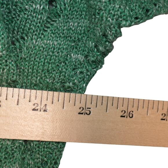Torrid Sweater Womens 2X Green Open Knit Pullover Short Dolman Sleeve V Neck - Picture 6 of 10